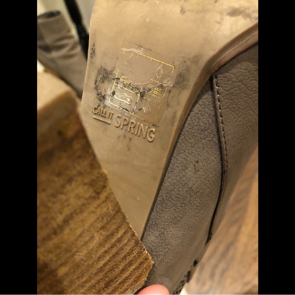 “Call it spring” women’s Grey/brown half boots with mesh leather siding size 8 - Picture 4 of 14
